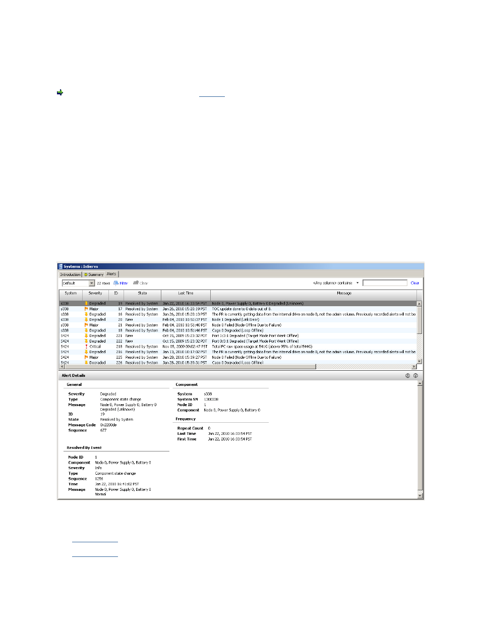 Viewing system alerts | HP 3PAR T-Class Storage Systems User Manual | Page 400 / 475