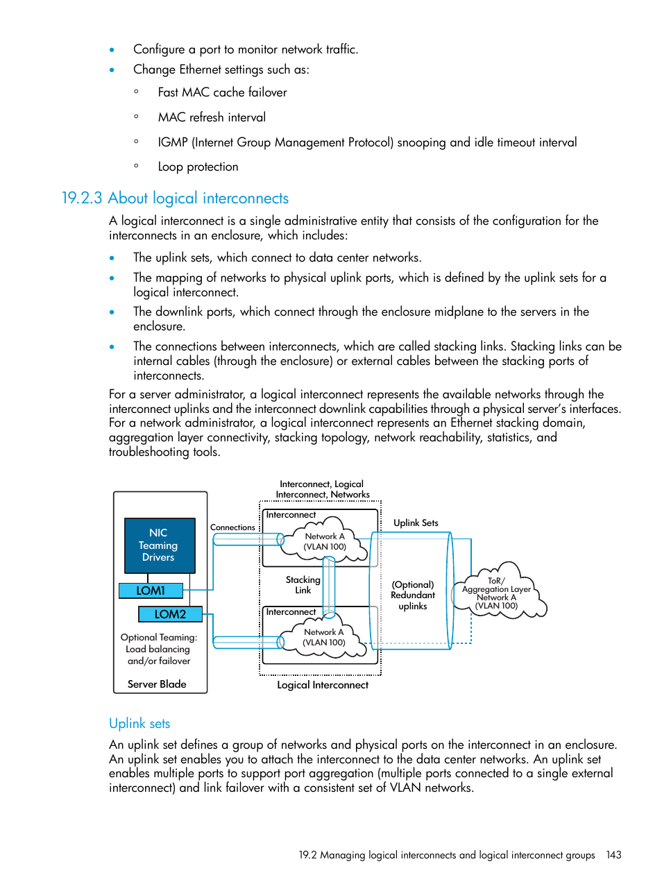 3 about logical interconnects, Uplink sets | HP OneView User Manual | Page 143 / 317