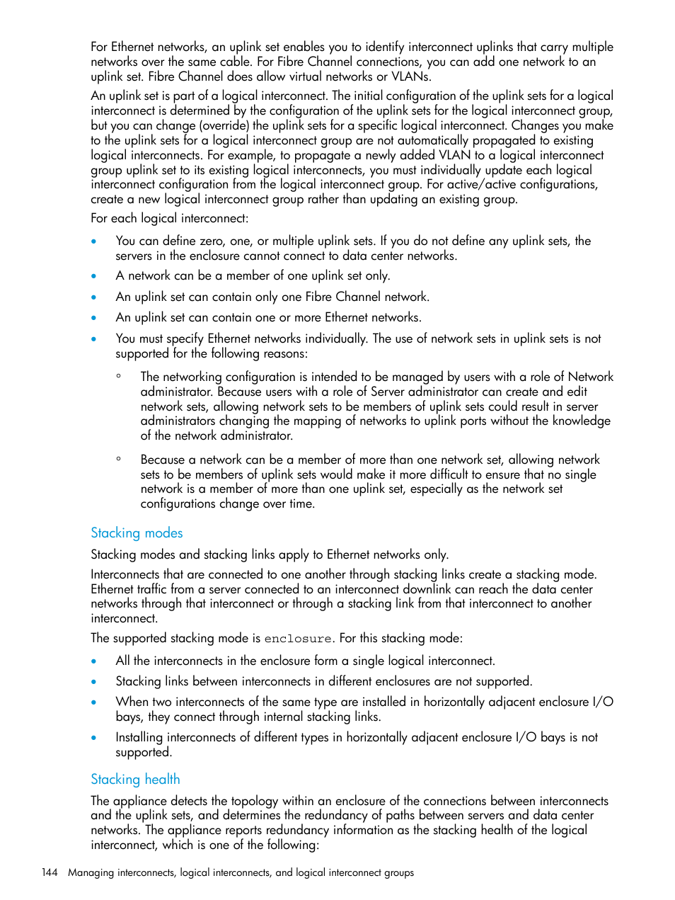 HP OneView User Manual | Page 144 / 317