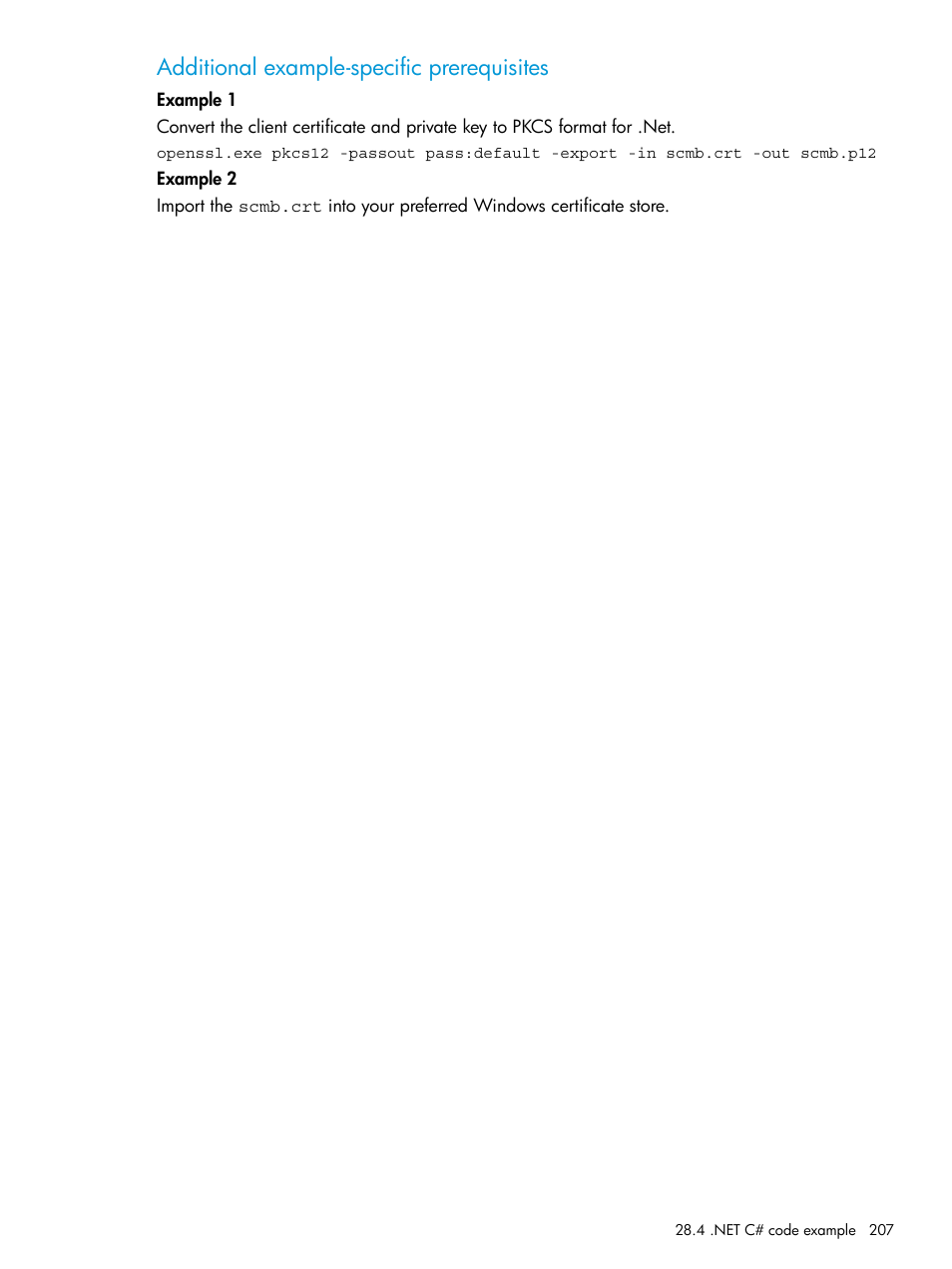 Additional example-specific prerequisites | HP OneView User Manual | Page 207 / 317
