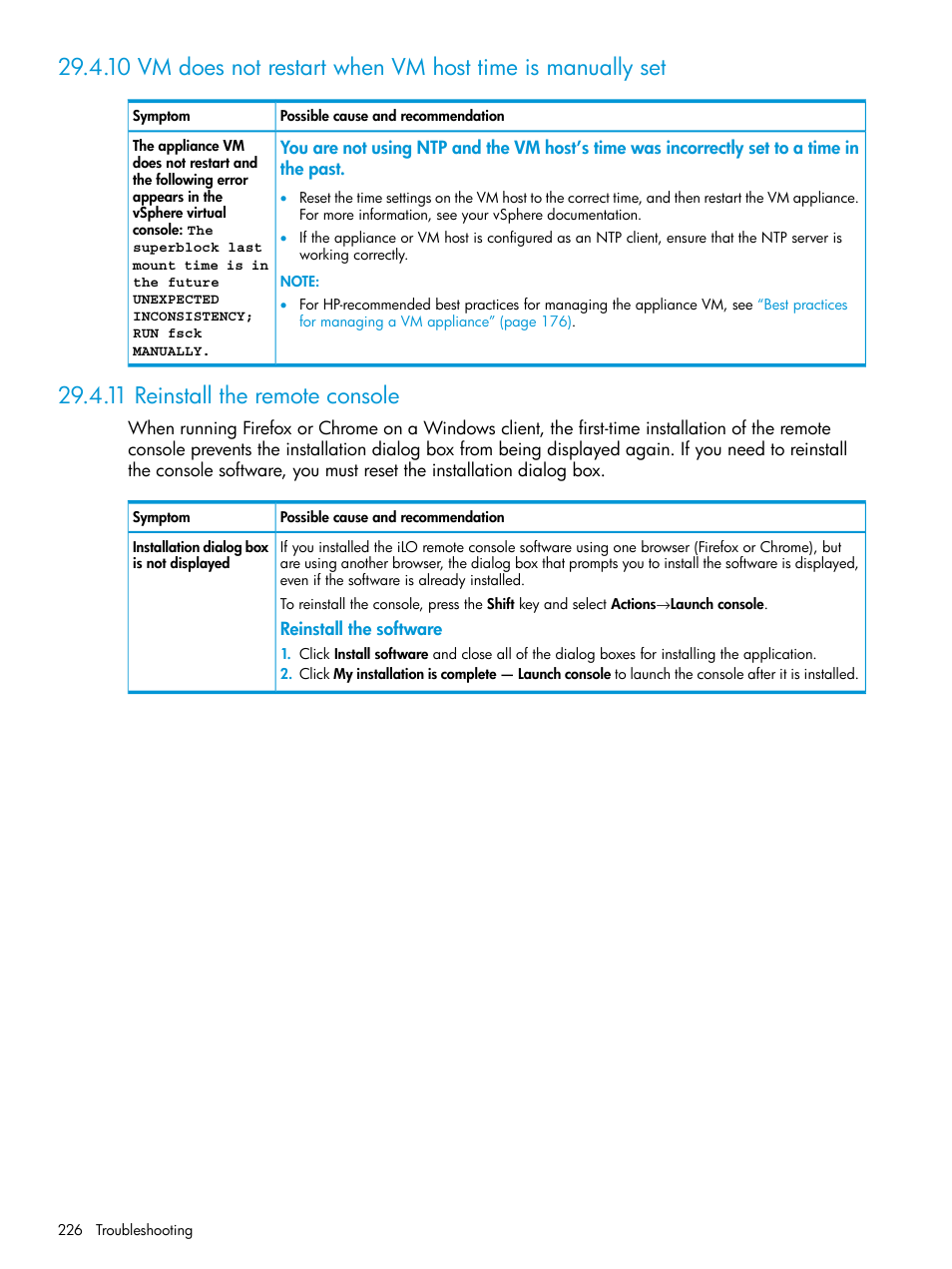 11 reinstall the remote console | HP OneView User Manual | Page 226 / 317