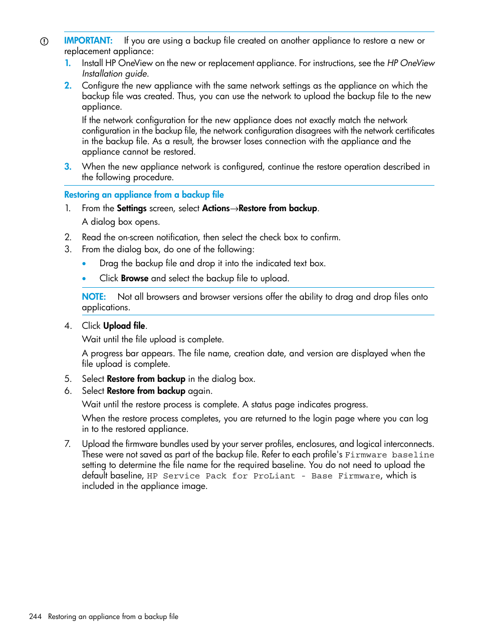 HP OneView User Manual | Page 244 / 317