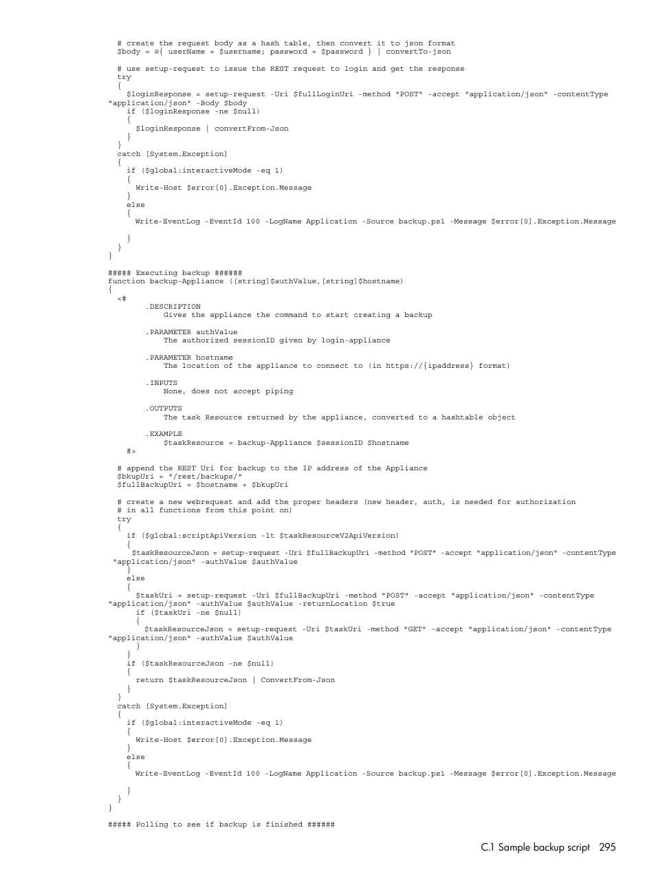 HP OneView User Manual | Page 295 / 317