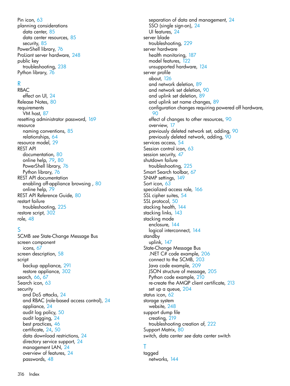 HP OneView User Manual | Page 316 / 317