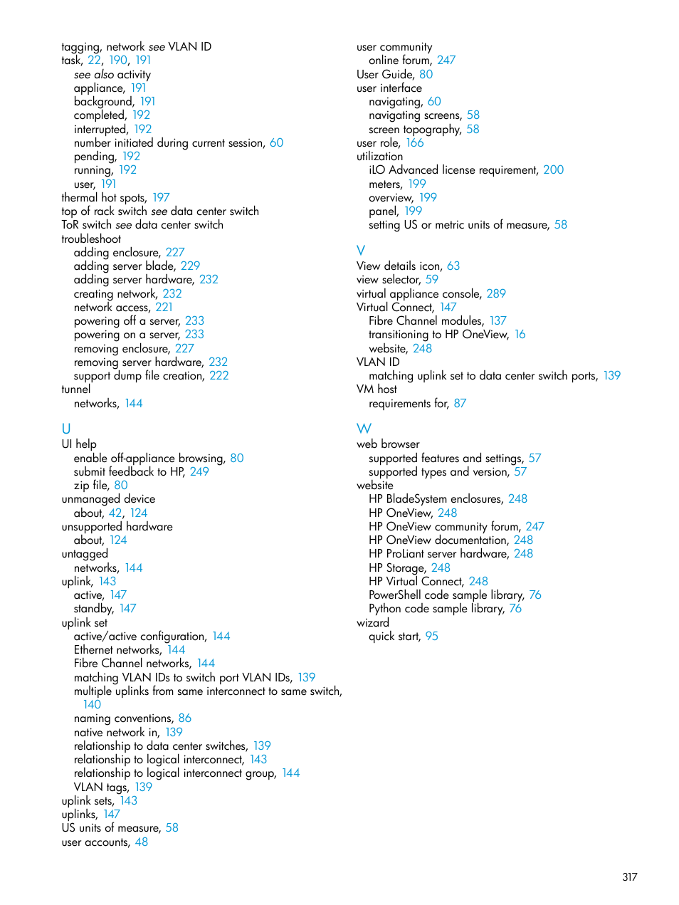 HP OneView User Manual | Page 317 / 317