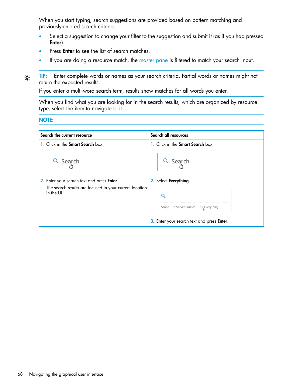 Search | HP OneView User Manual | Page 68 / 317