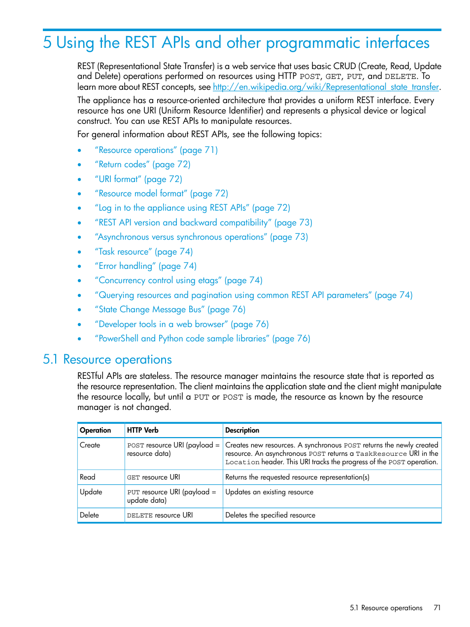 1 resource operations | HP OneView User Manual | Page 71 / 317