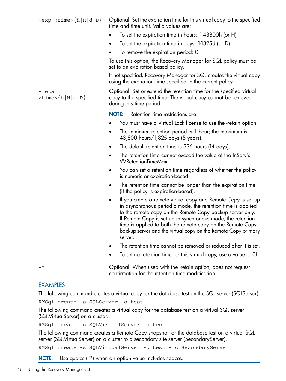HP 3PAR Recovery Manager Software for Microsoft SQL Server Licenses User Manual | Page 46 / 87