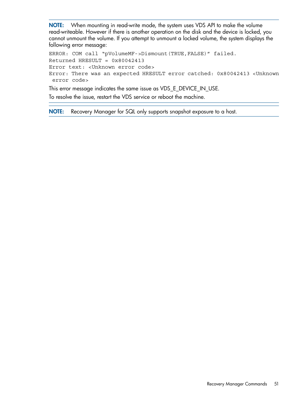 HP 3PAR Recovery Manager Software for Microsoft SQL Server Licenses User Manual | Page 51 / 87