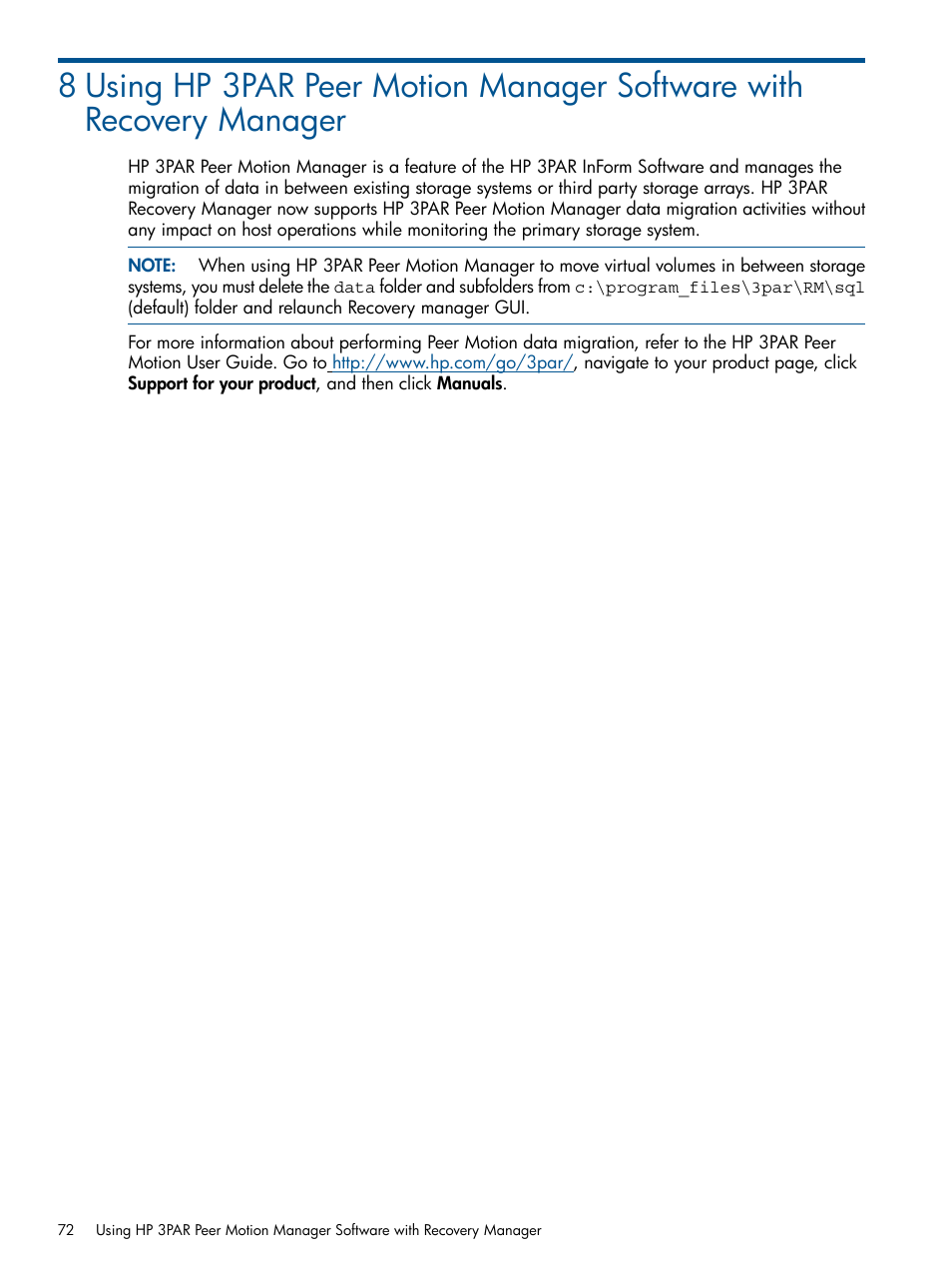 HP 3PAR Recovery Manager Software for Microsoft SQL Server Licenses User Manual | Page 72 / 87