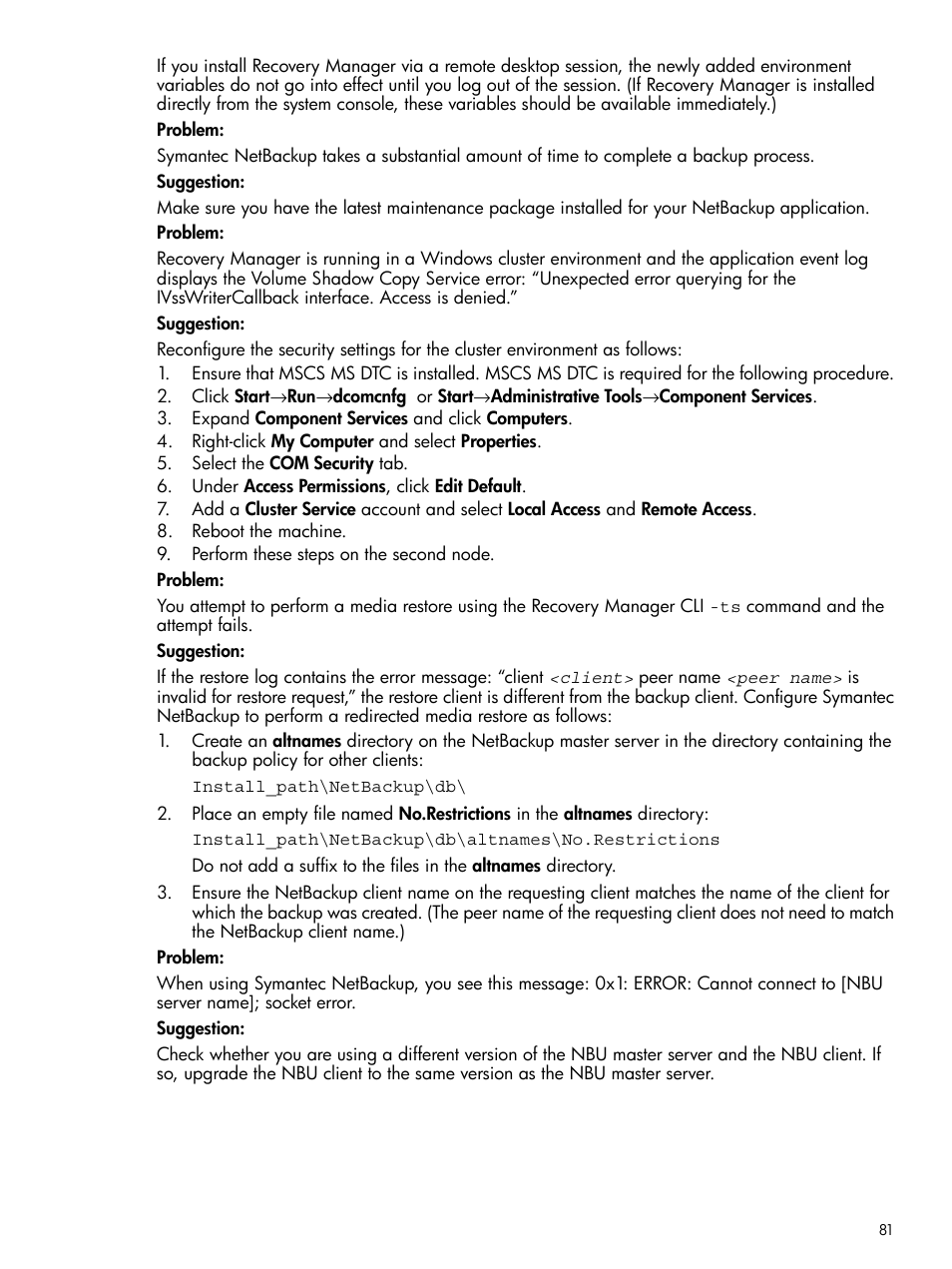HP 3PAR Recovery Manager Software for Microsoft SQL Server Licenses User Manual | Page 81 / 87