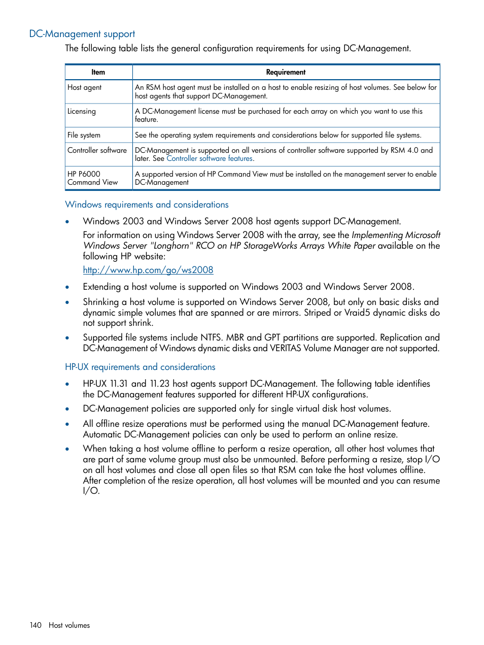 Dc-management support | HP P6000 Continuous Access Software User Manual | Page 140 / 296