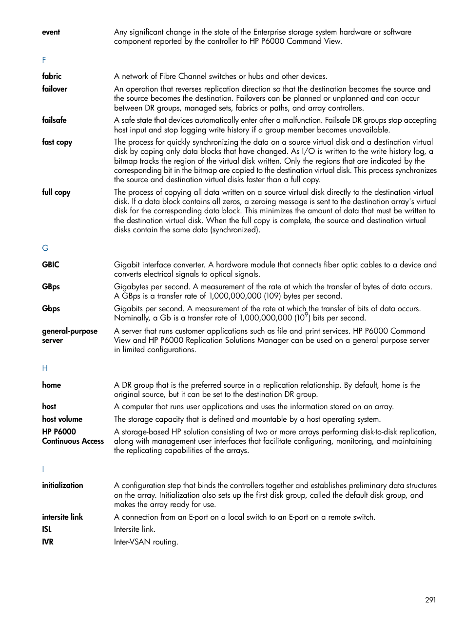 HP P6000 Continuous Access Software User Manual | Page 291 / 296