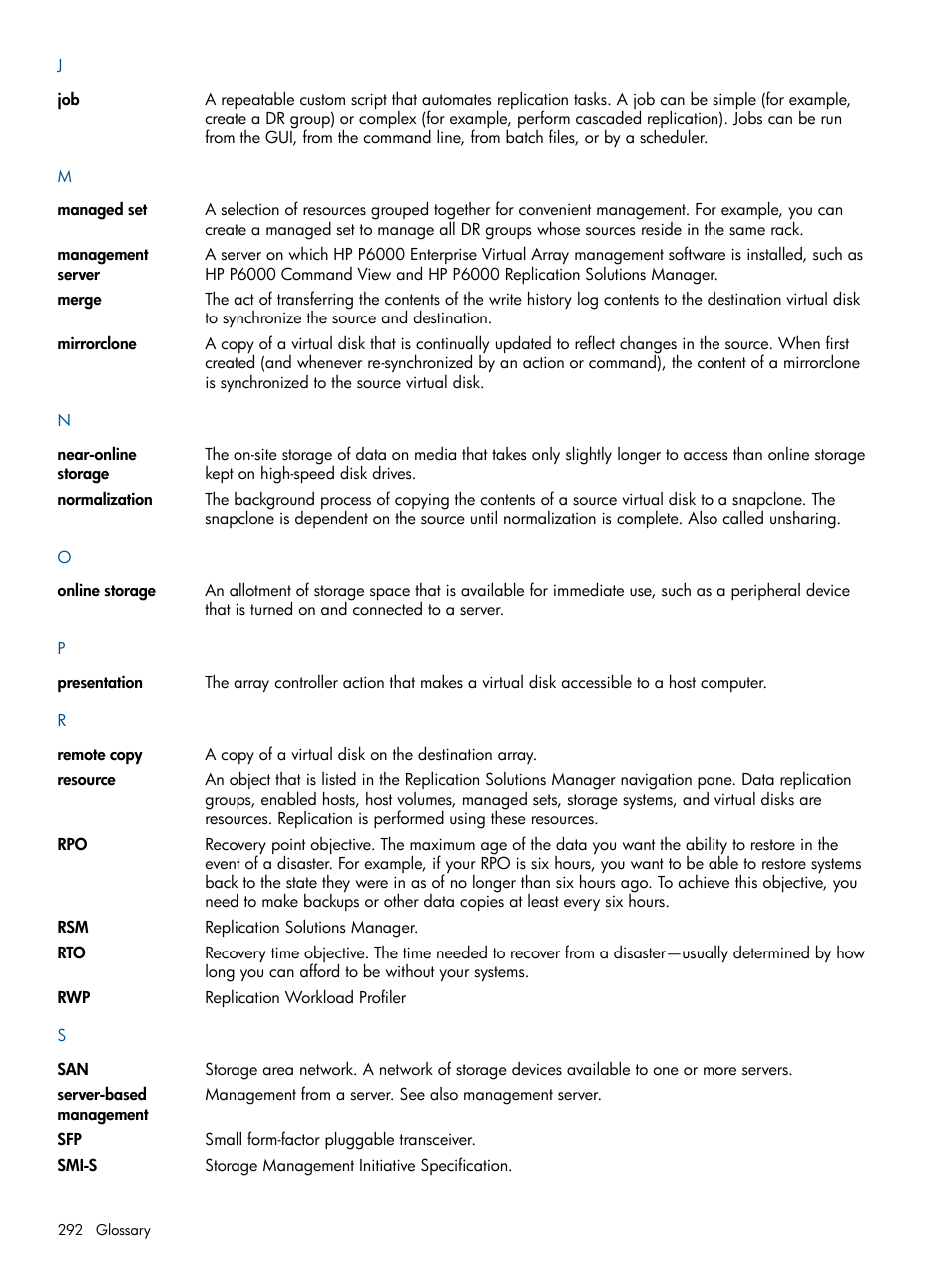 HP P6000 Continuous Access Software User Manual | Page 292 / 296