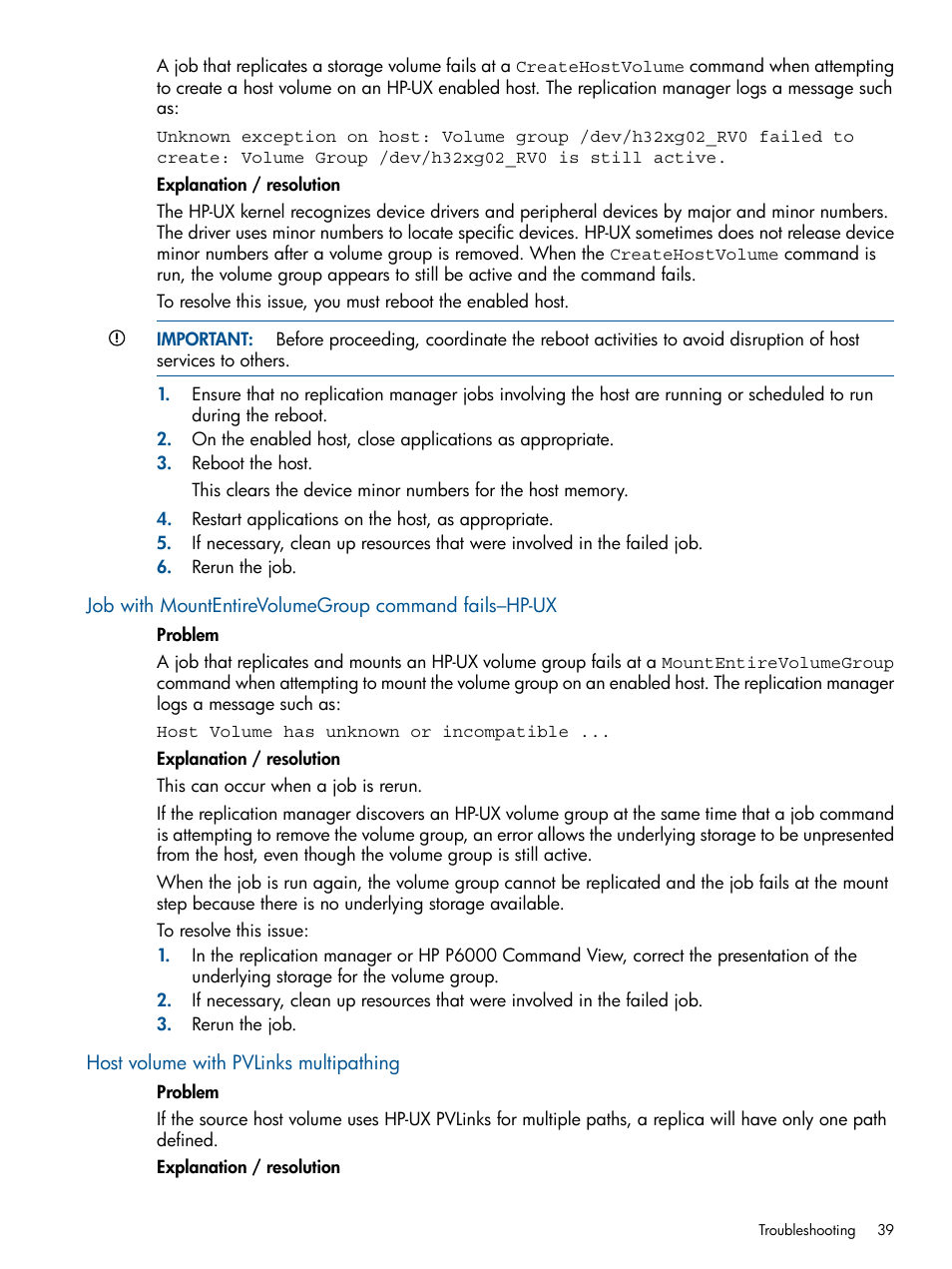 Host volume with pvlinks multipathing | HP P6000 Continuous Access Software User Manual | Page 39 / 296