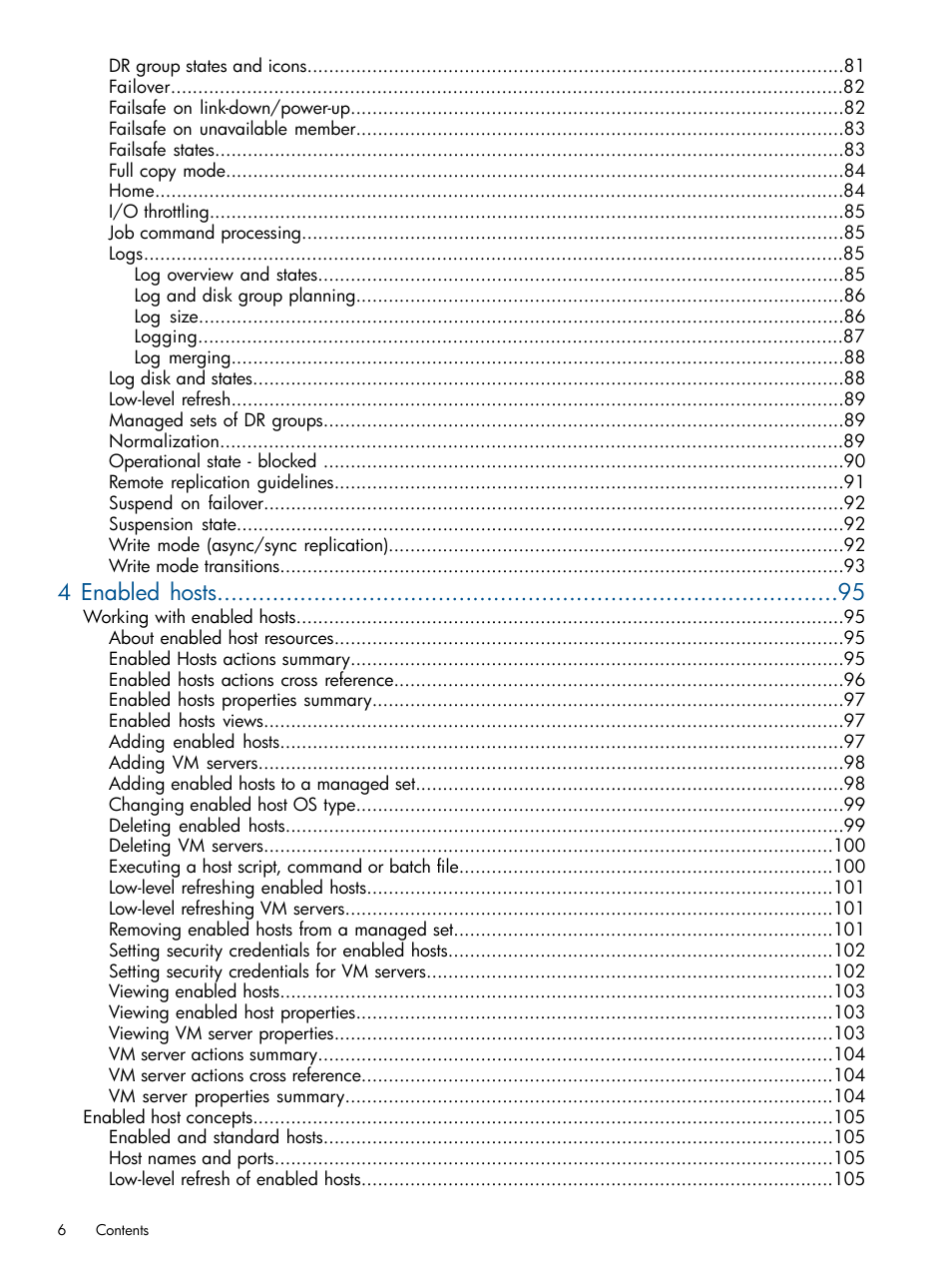 4 enabled hosts | HP P6000 Continuous Access Software User Manual | Page 6 / 296