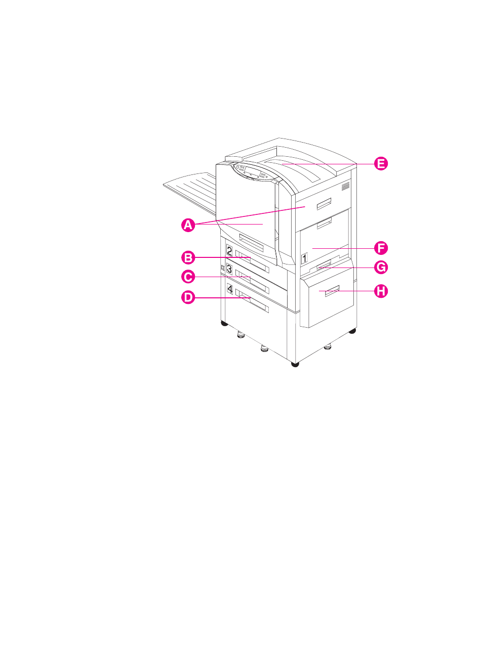 Media jam locations | HP Color LaserJet 8550 Multifunction Printer series User Manual | Page 164 / 242