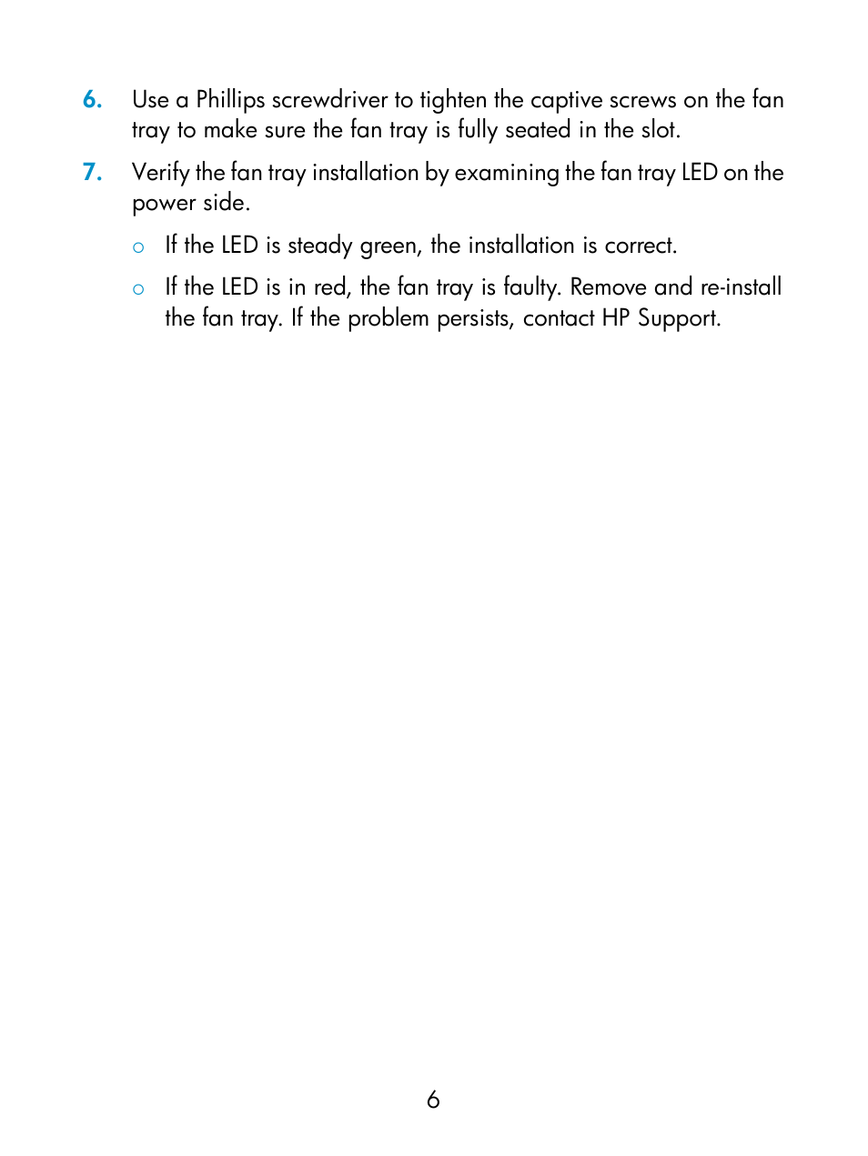 HP Switch Fan Assemblies User Manual | Page 9 / 17