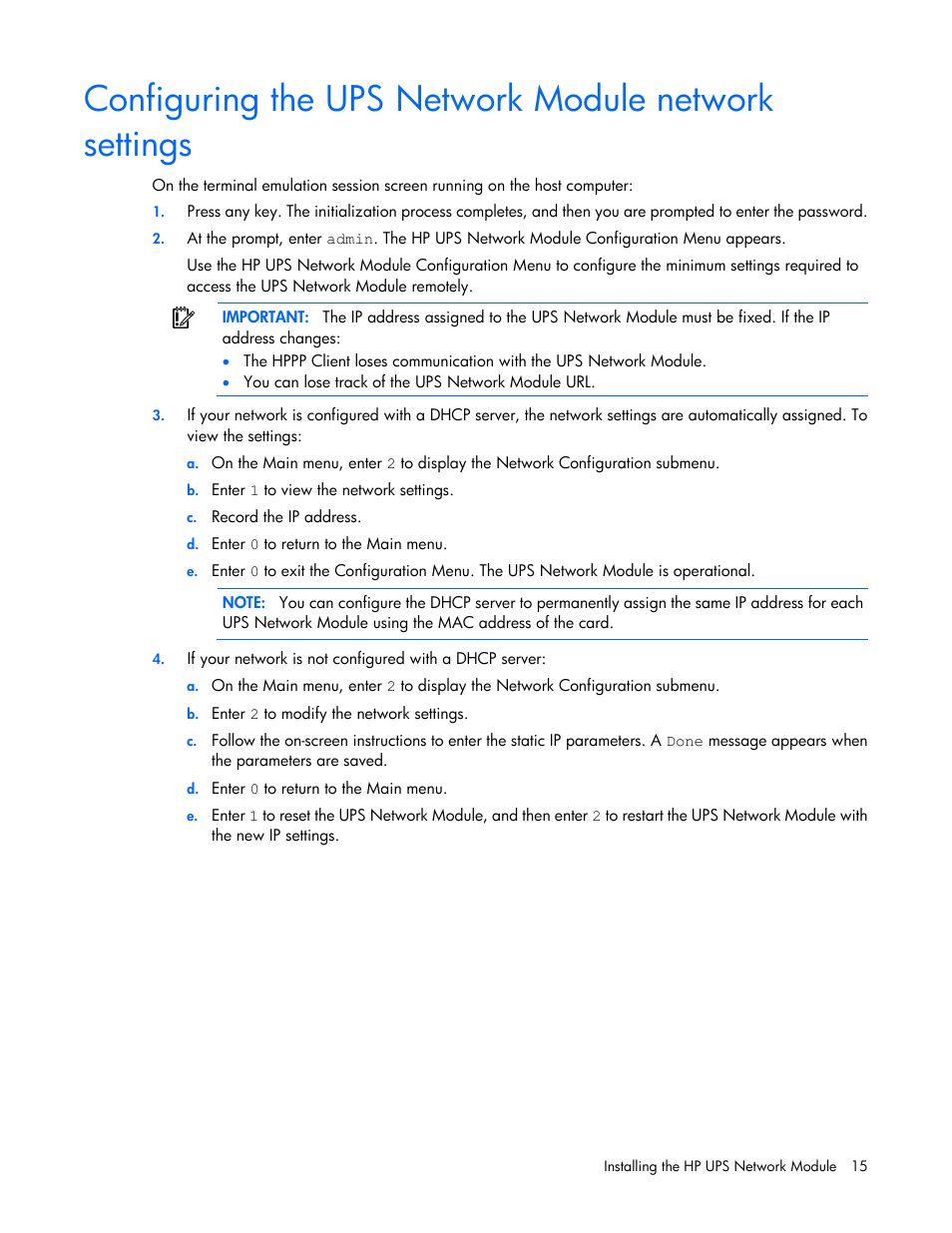 HP UPS Network Module User Manual | Page 15 / 87