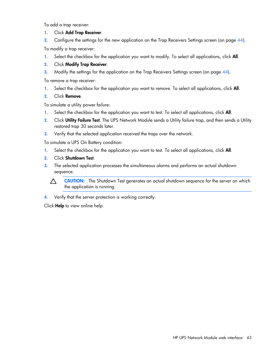HP UPS Network Module User Manual | Page 43 / 87