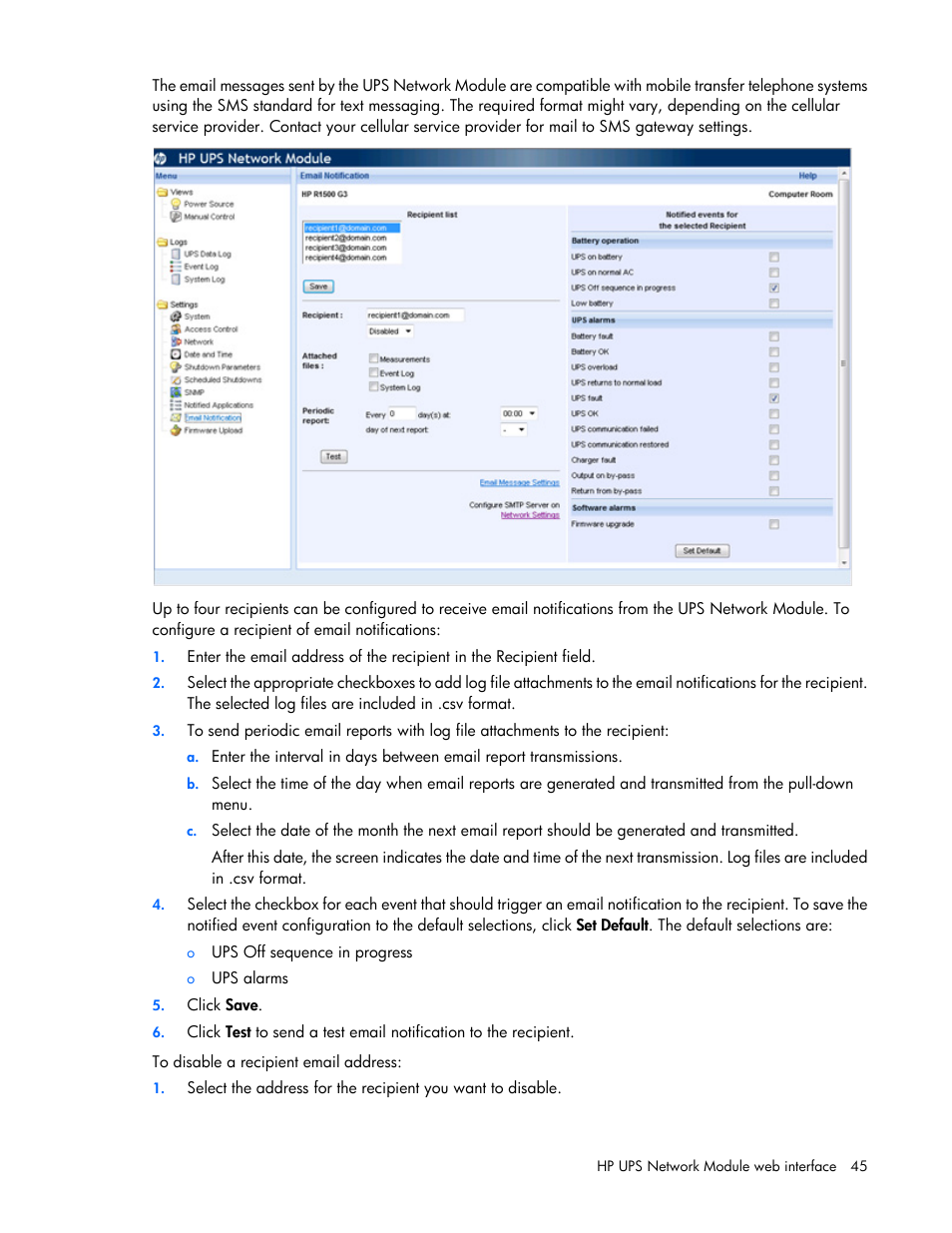 HP UPS Network Module User Manual | Page 45 / 87