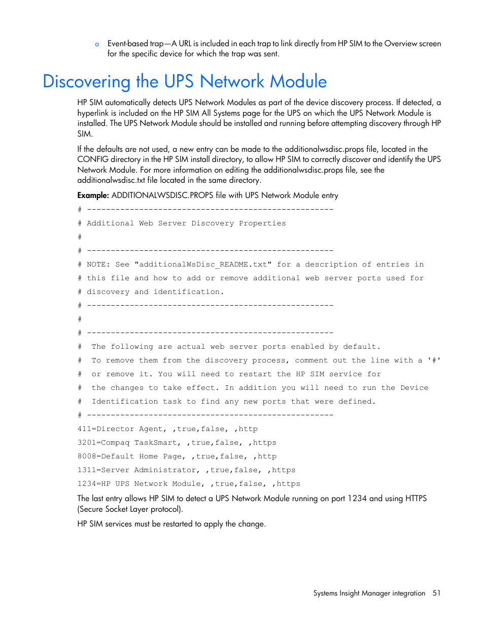 Discovering the ups network module | HP UPS Network Module User Manual | Page 51 / 87