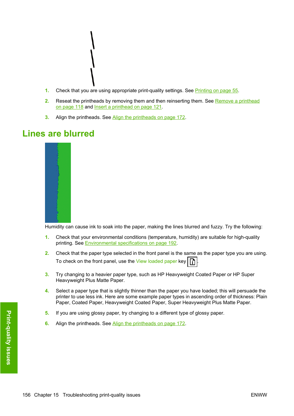 Lines are blurred | HP Designjet T1120 Printer series User Manual | Page 165 / 207