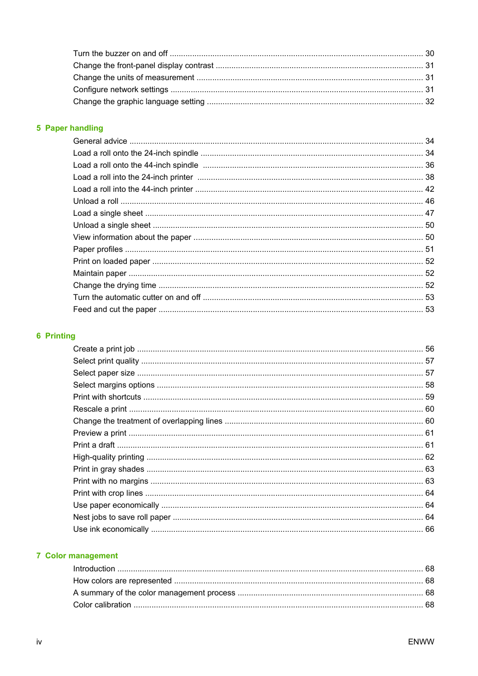 HP Designjet T1120 Printer series User Manual | Page 5 / 207