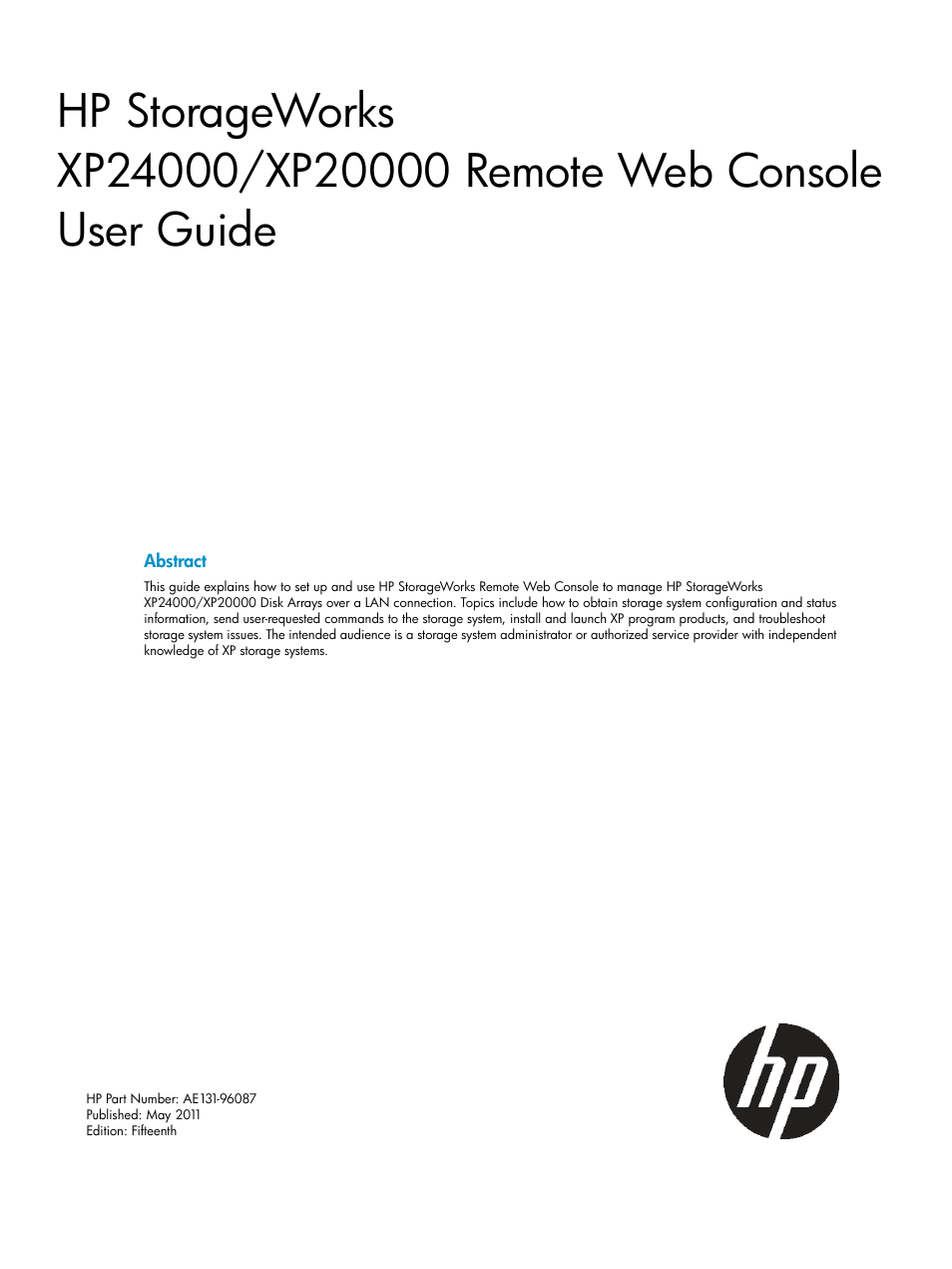 HP XP20000XP24000 Disk Array User Manual | 151 pages