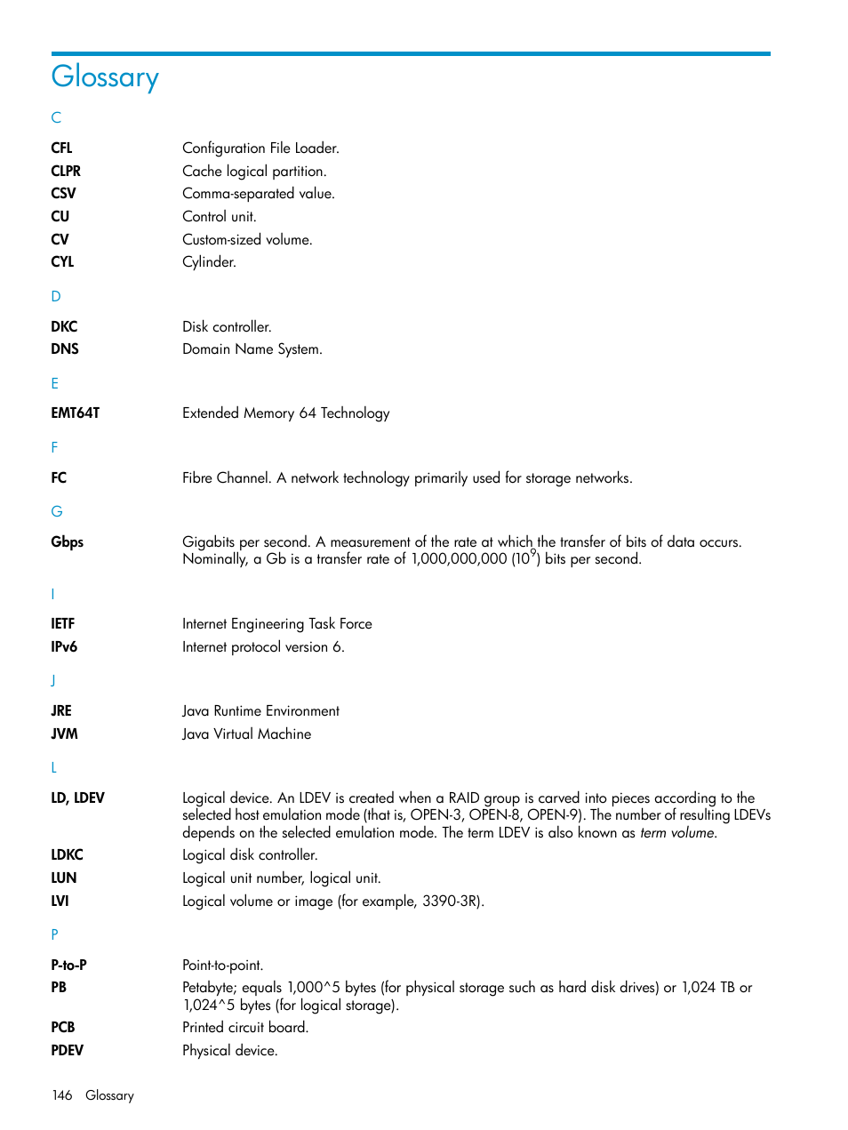 Glossary | HP XP20000XP24000 Disk Array User Manual | Page 146 / 151