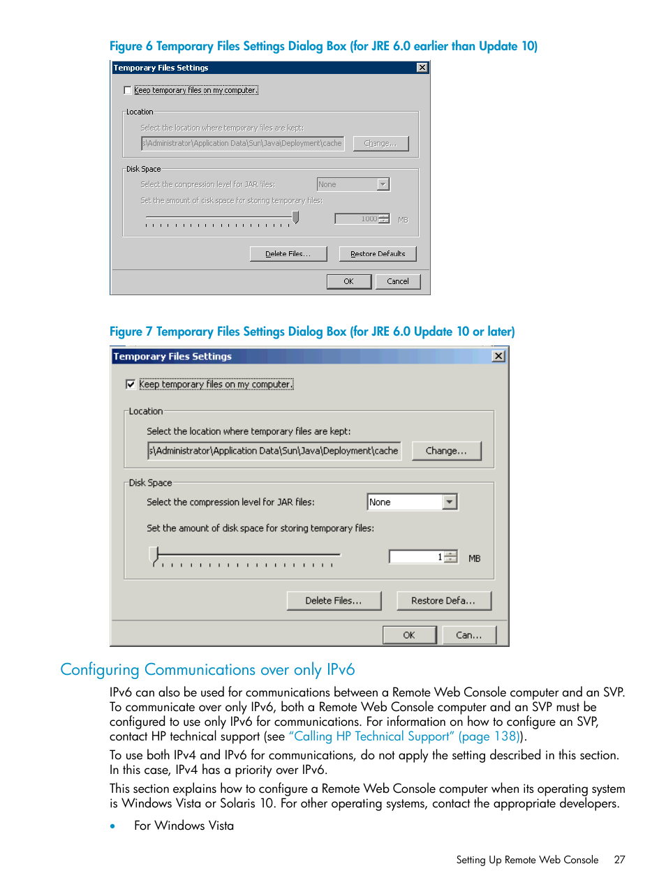 Configuring communications over only ipv6 | HP XP20000XP24000 Disk Array User Manual | Page 27 / 151