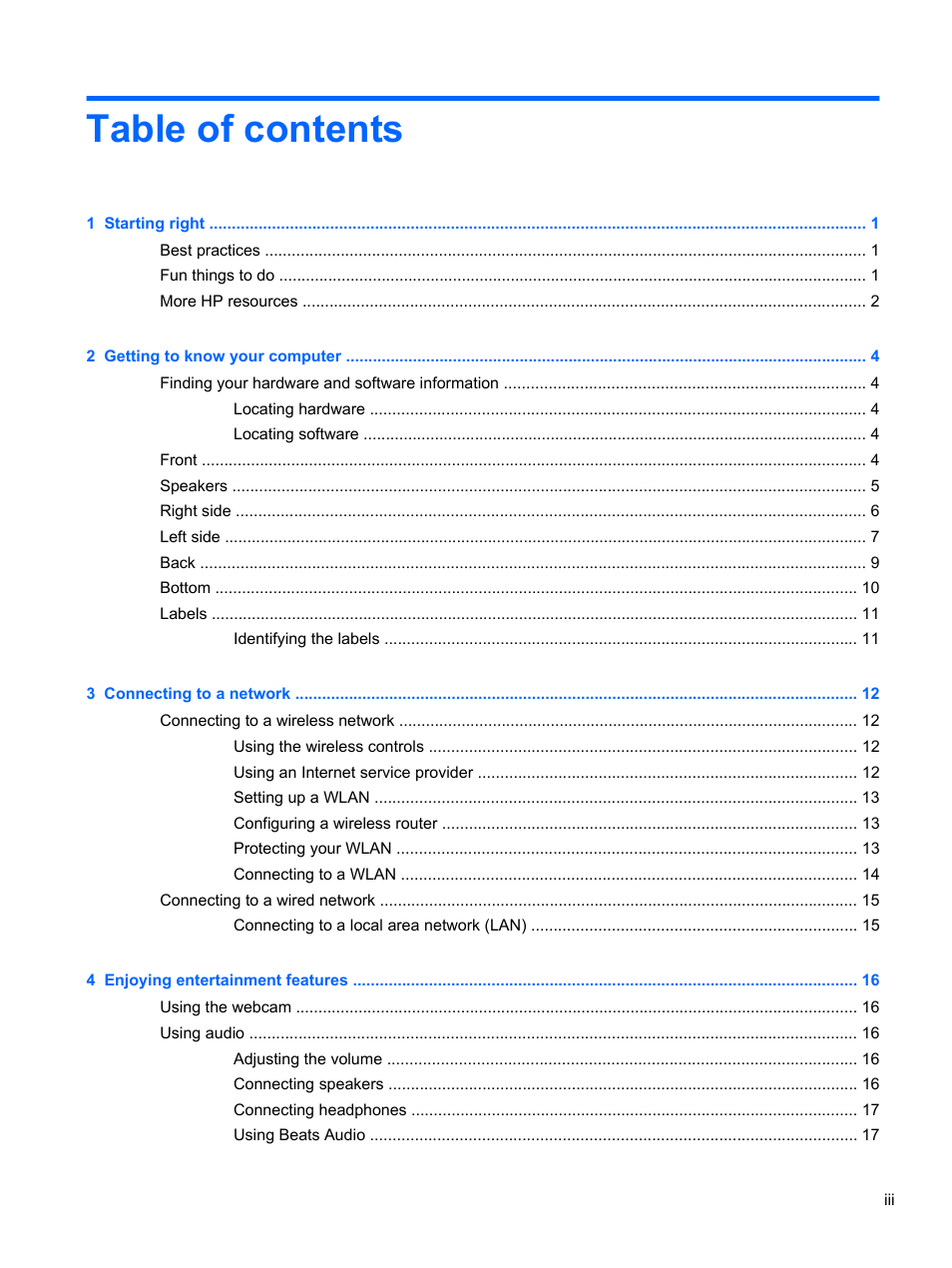 HP Spectre ONE 23-e010se All-in-One CTO Desktop PC User Manual | Page 3 / 60