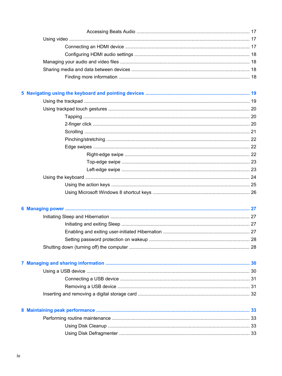 HP Spectre ONE 23-e010se All-in-One CTO Desktop PC User Manual | Page 4 / 60