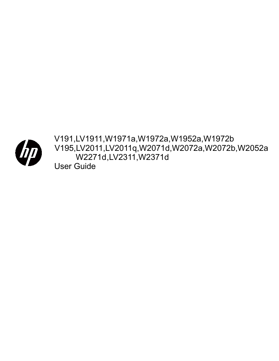 HP w2271d 21.5-inch Diagonal LED Monitor User Manual | 36 pages