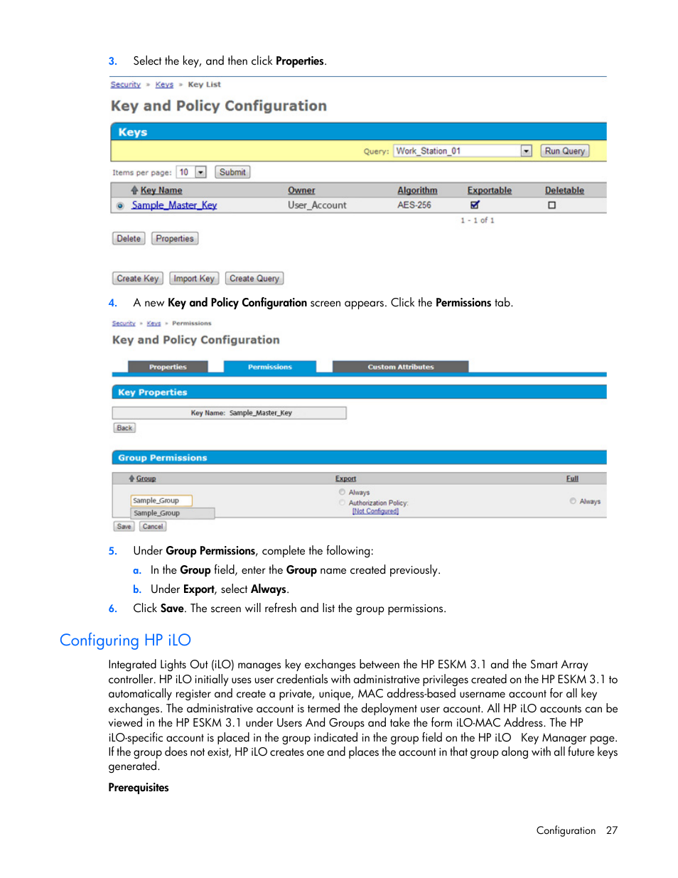 Configuring hp ilo | HP Secure Encryption User Manual | Page 27 / 76