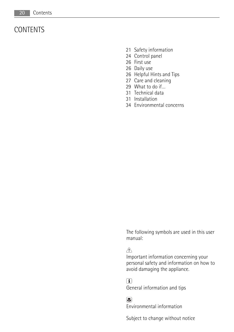 AEG A71108TSW0 User Manual | Page 20 / 72