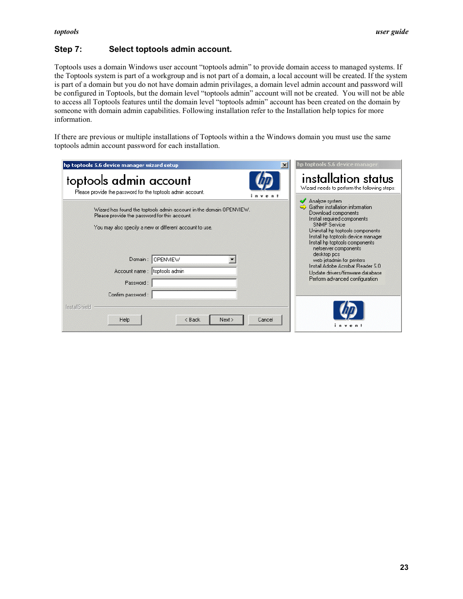 HP TopTools User Manual | Page 23 / 96