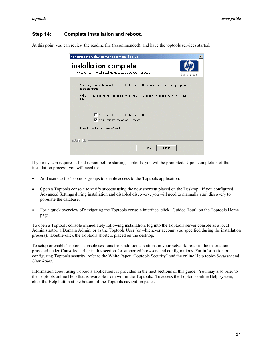 HP TopTools User Manual | Page 31 / 96