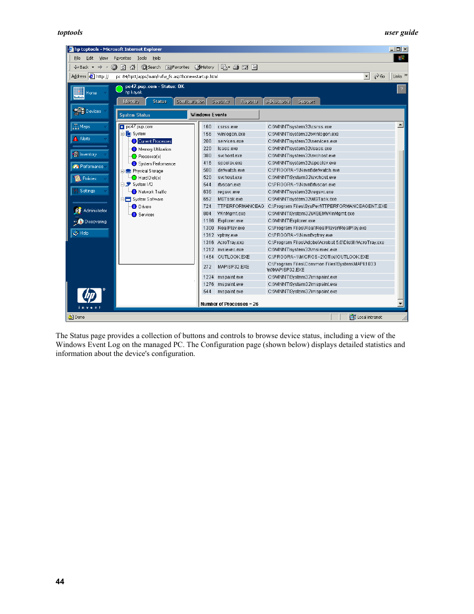 HP TopTools User Manual | Page 44 / 96