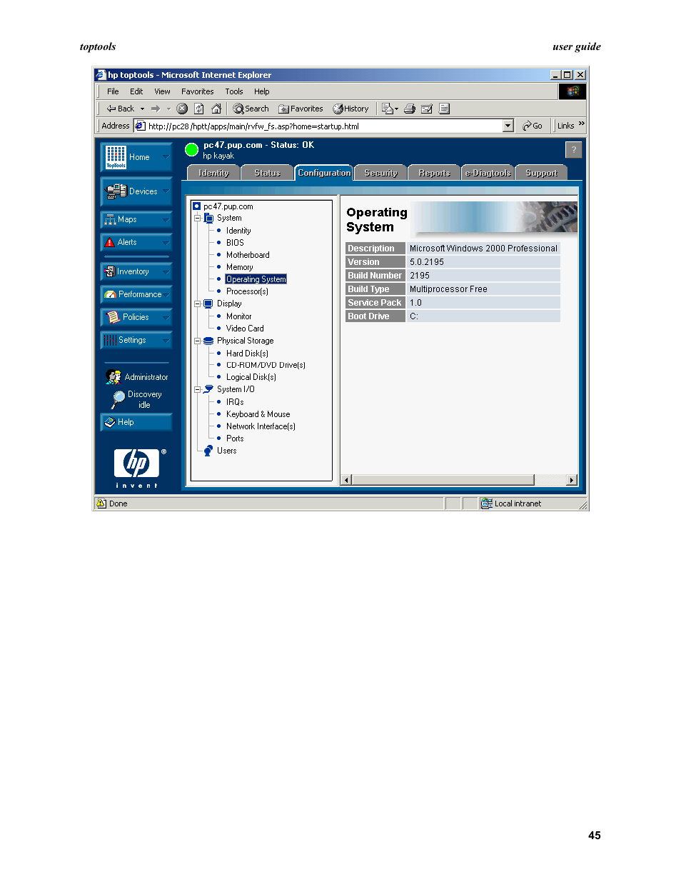HP TopTools User Manual | Page 45 / 96