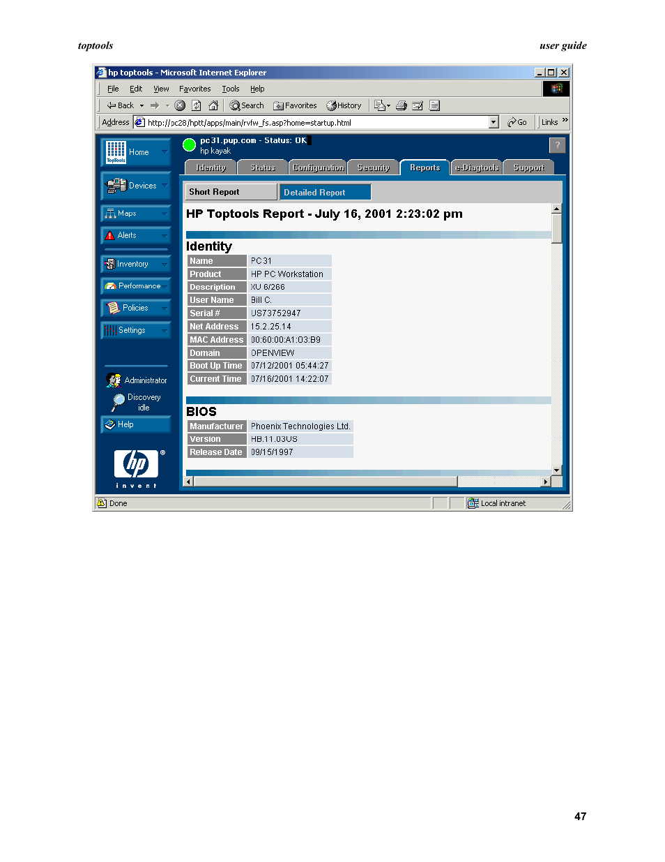 HP TopTools User Manual | Page 47 / 96
