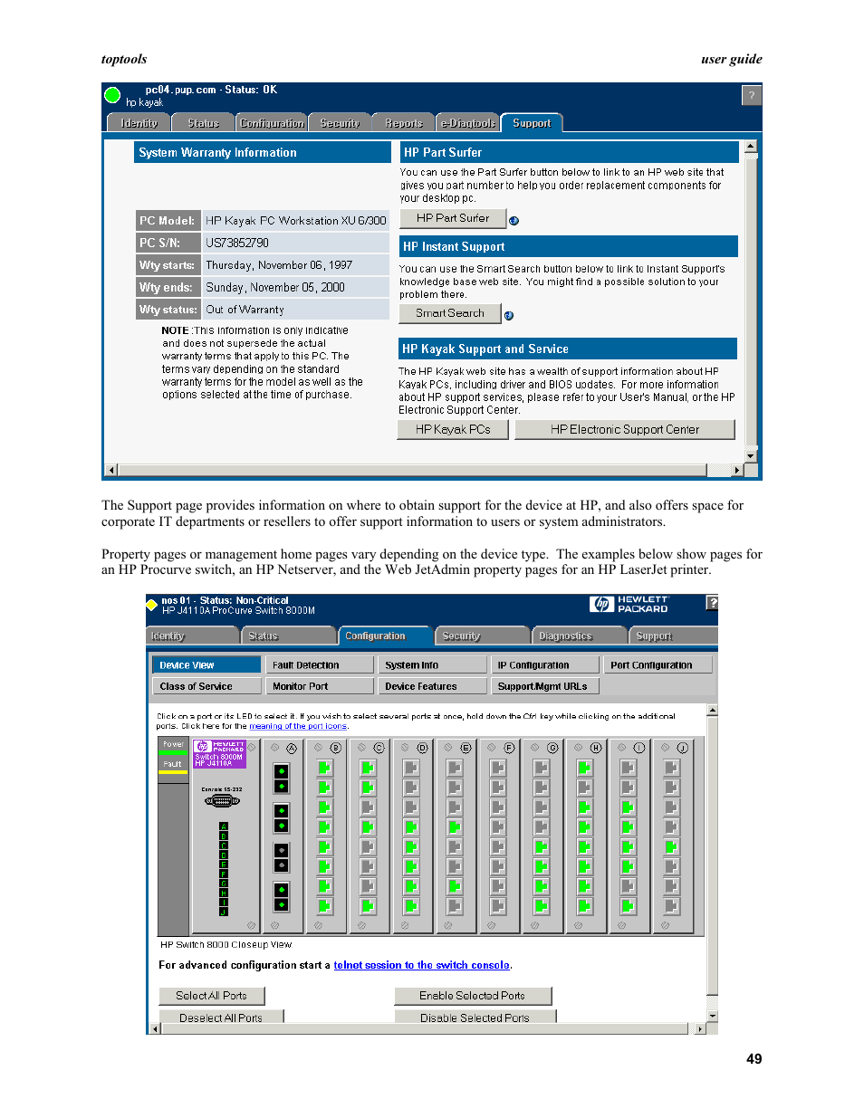 HP TopTools User Manual | Page 49 / 96