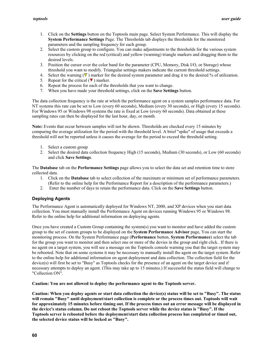 Deploying agents | HP TopTools User Manual | Page 60 / 96