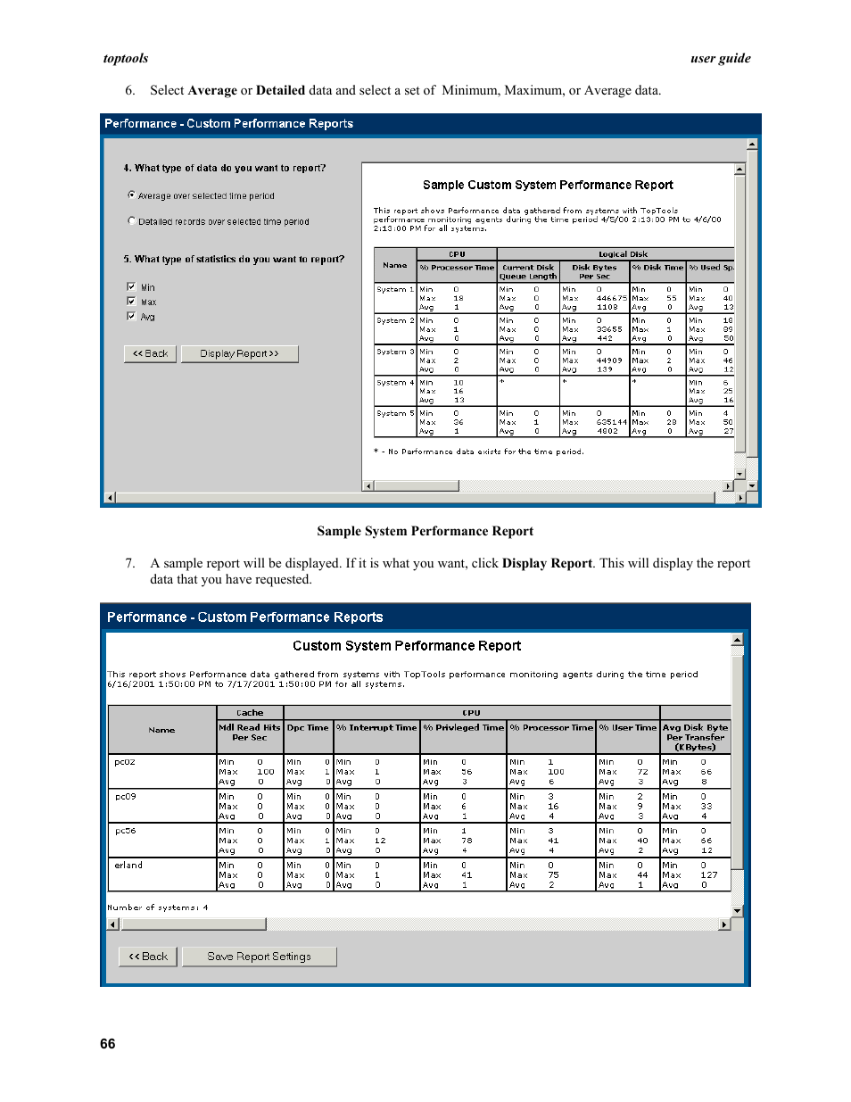 Sample system performance report | HP TopTools User Manual | Page 66 / 96