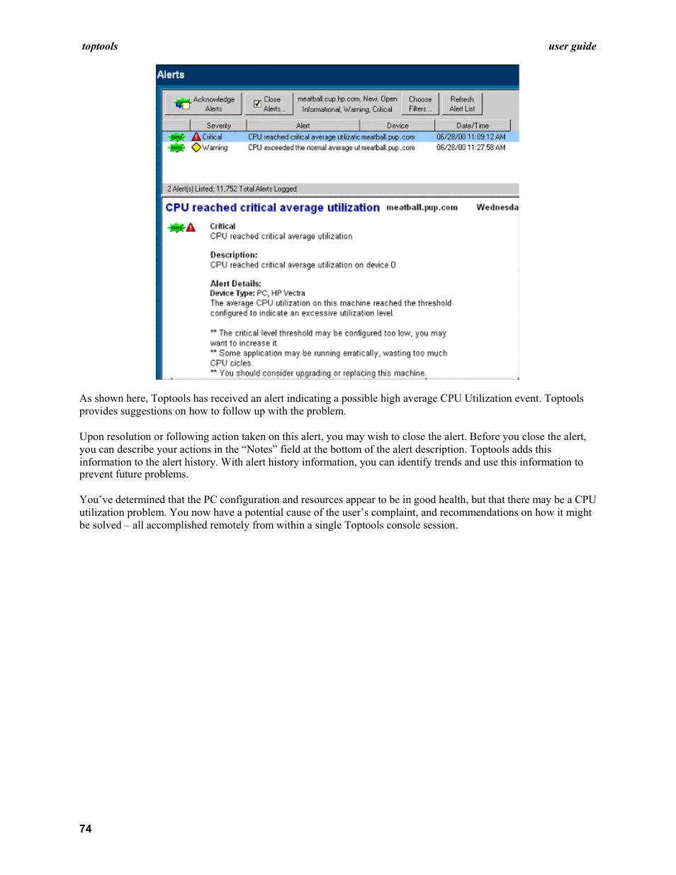 HP TopTools User Manual | Page 74 / 96