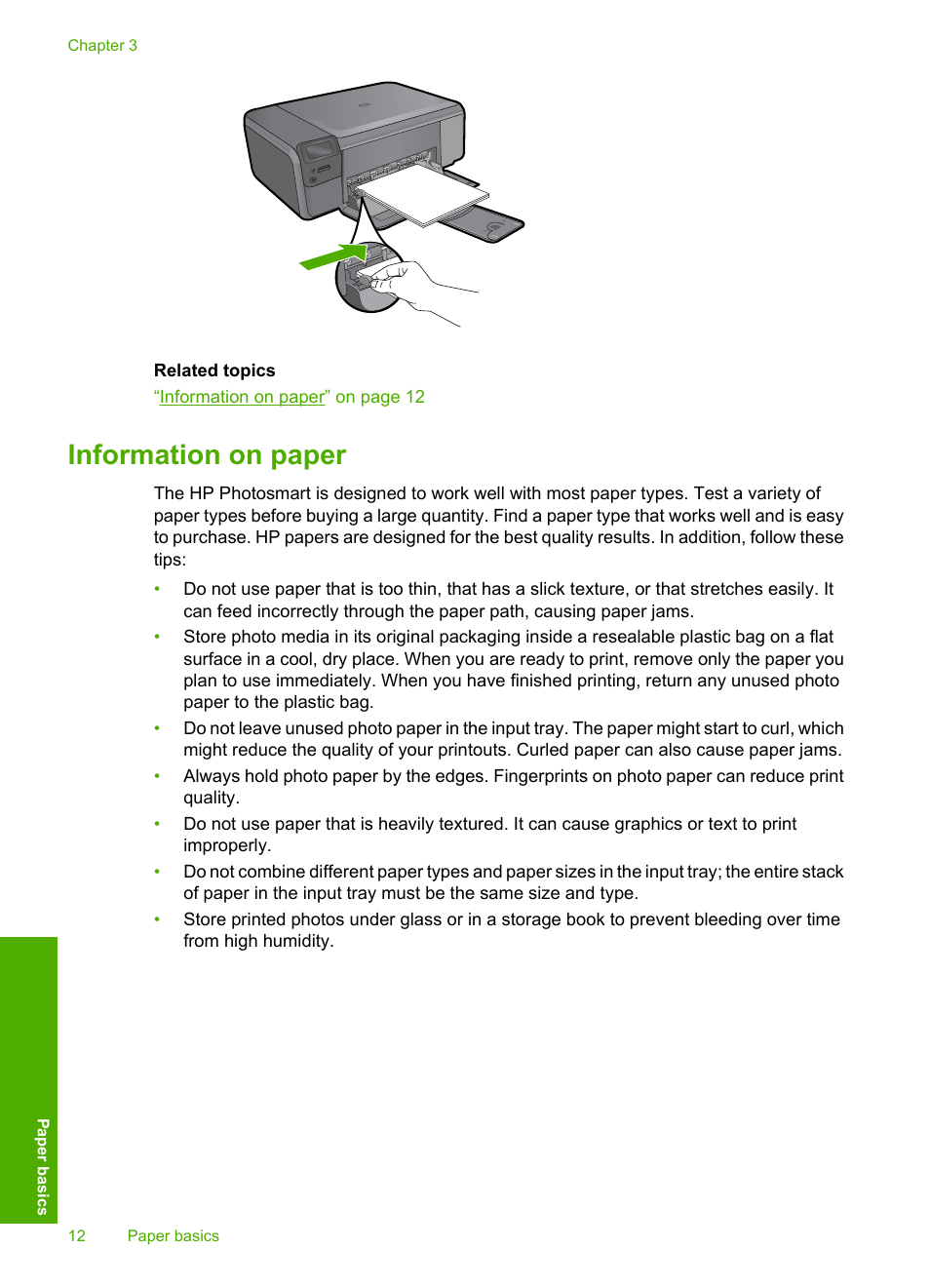 Information on paper | HP Photosmart C4680 All-in-One Printer User Manual | Page 15 / 135