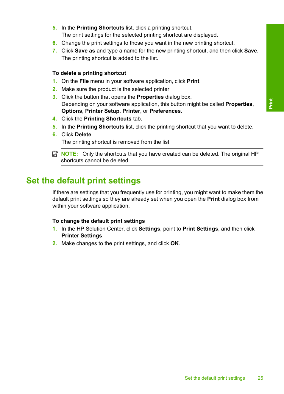 Set the default print settings | HP Photosmart C4680 All-in-One Printer User Manual | Page 28 / 135