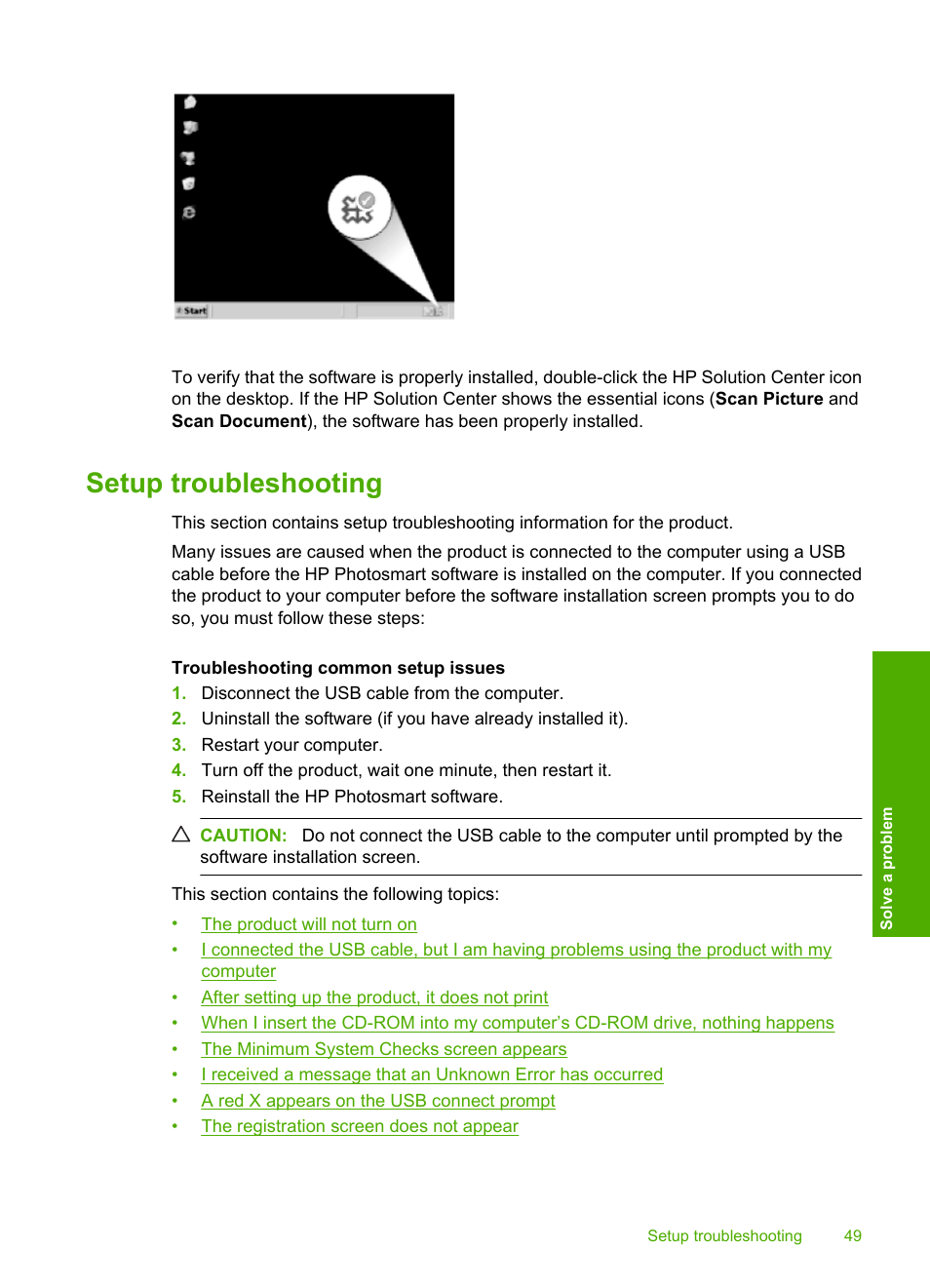 Setup troubleshooting | HP Photosmart C4680 All-in-One Printer User Manual | Page 52 / 135