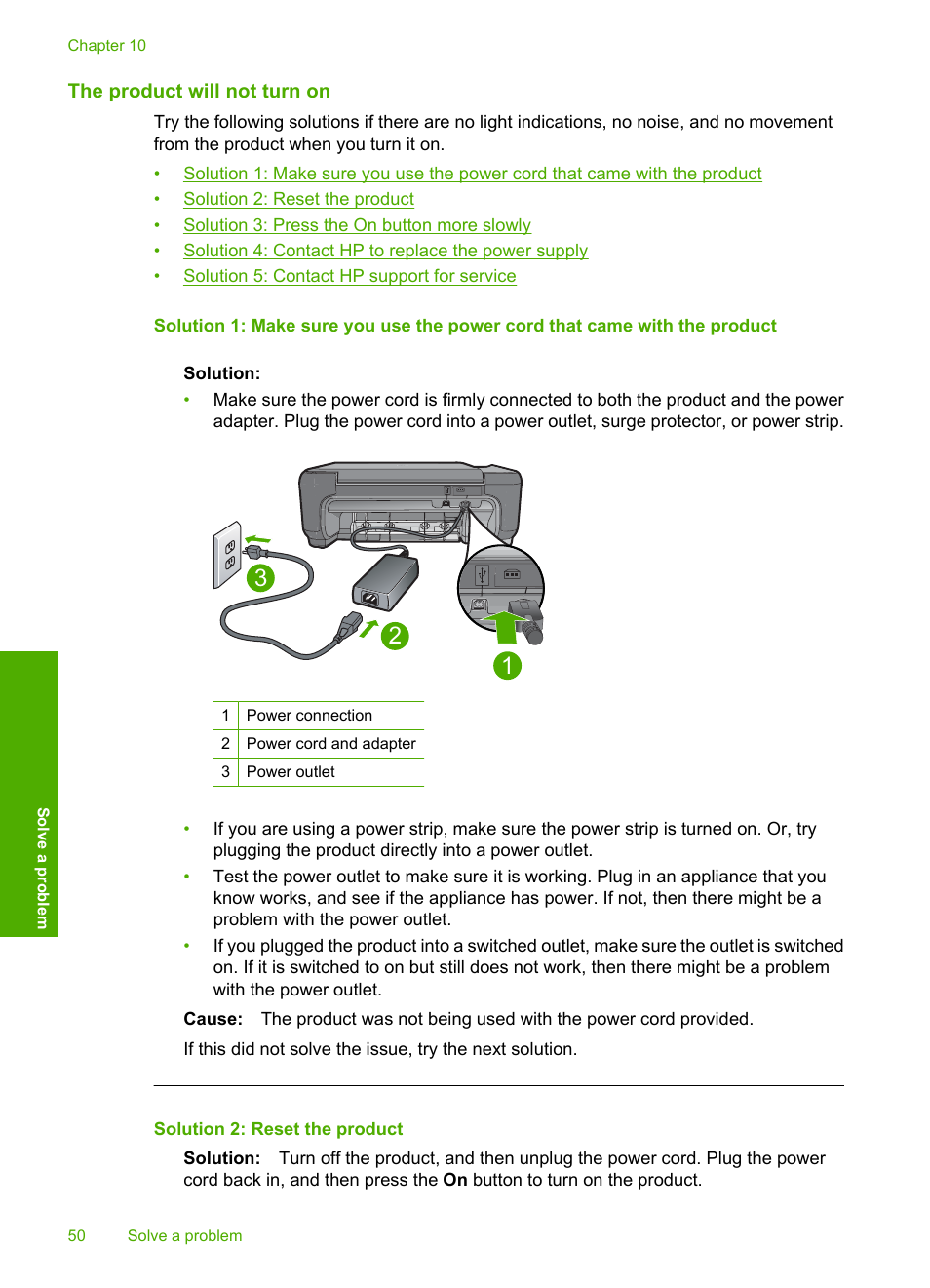 The product will not turn on | HP Photosmart C4680 All-in-One Printer User Manual | Page 53 / 135