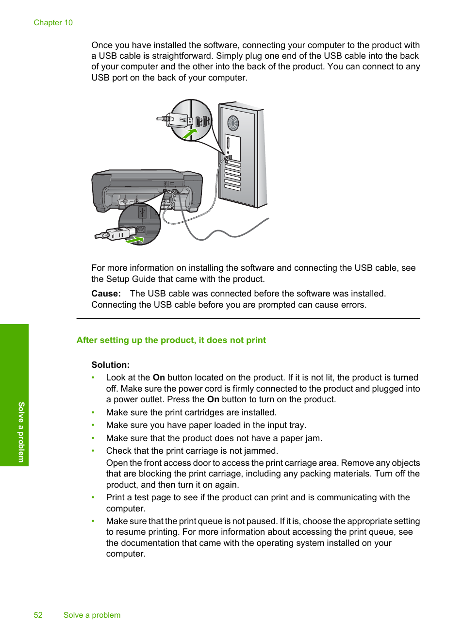 After setting up the product, it does not print | HP Photosmart C4680 All-in-One Printer User Manual | Page 55 / 135